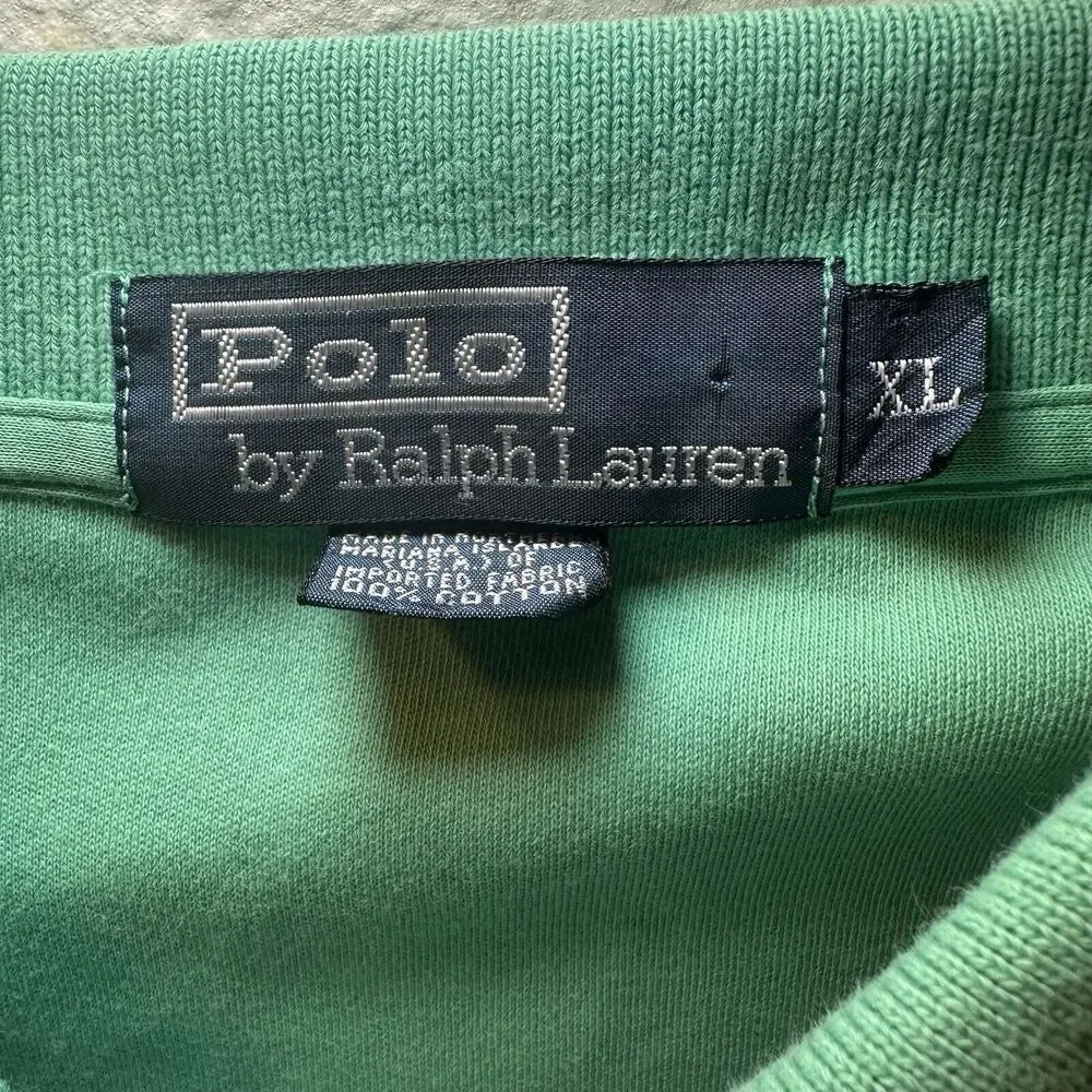 Polo by Ralph Lauren Polo Shirt Men's Size XL Green/Blue Horse Vintage